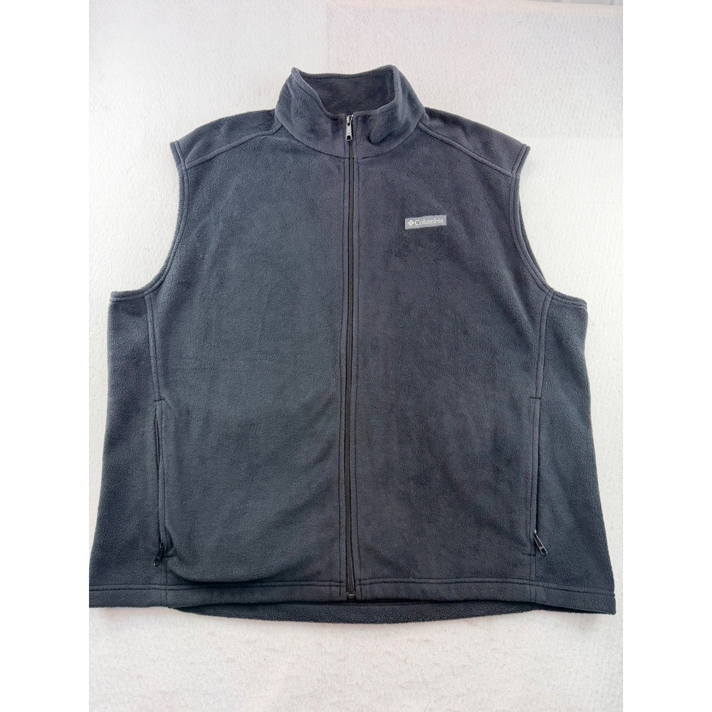 Columbia Steens Mountain Fleece Vest Mens XXL Black Full Zip Outdoor